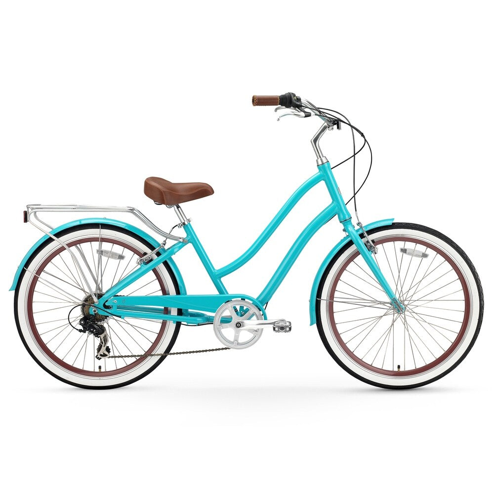 26" sixthreezero EVRYjourney Seven Speed Step-Through Touring Women's Hybrid Bicycle, Teal