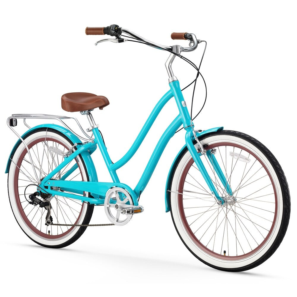 26" sixthreezero EVRYjourney Seven Speed Step-Through Touring Women's Hybrid Bicycle, Teal