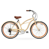 26" sixthreezero Scholar 7-Speed Beach Cruiser Women's Bicycle, Cream