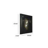 26 x 35 Handmade Sunburst Shadow Box Wall Decor, Black and Gold
