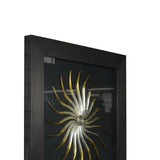 26 x 35 Handmade Sunburst Shadow Box Wall Decor, Black and Gold