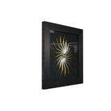 26 x 35 Handmade Sunburst Shadow Box Wall Decor, Black and Gold