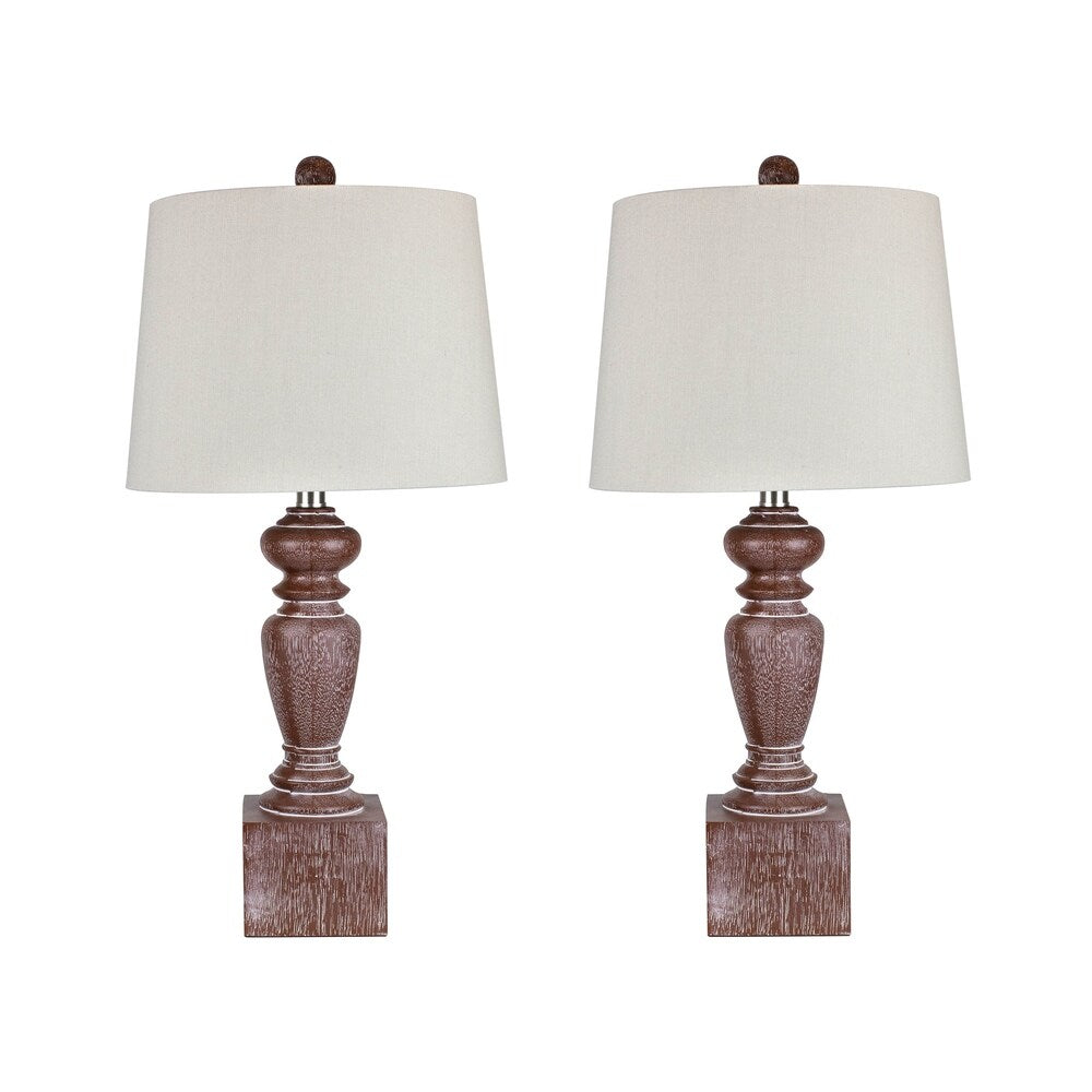 26.25" Acid Burro Table Lamp Set of 2 W/ Brushed Nickel Finish