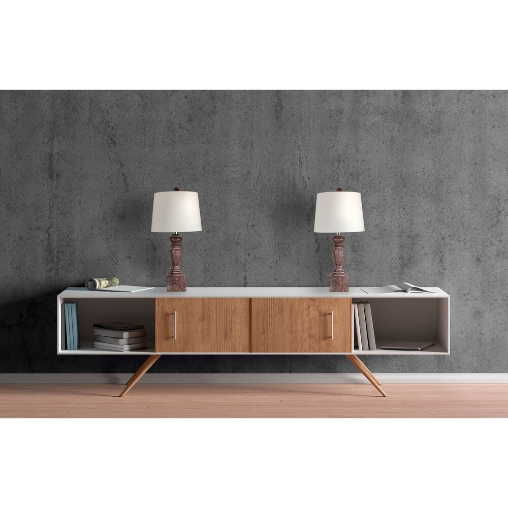 26.25" Acid Burro Table Lamp Set of 2 W/ Brushed Nickel Finish