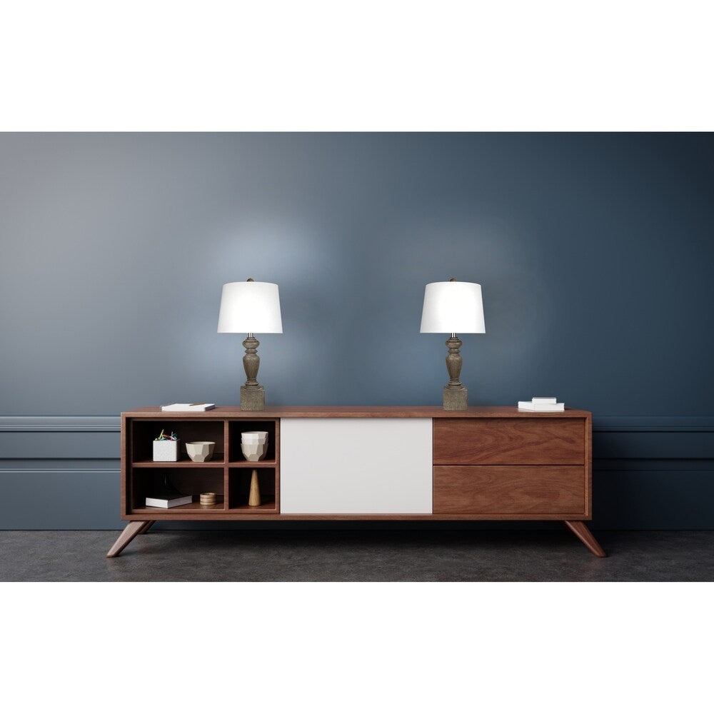 26.25" Acid Burro Table Lamp Set of 2 W/ Brushed Nickel Finish