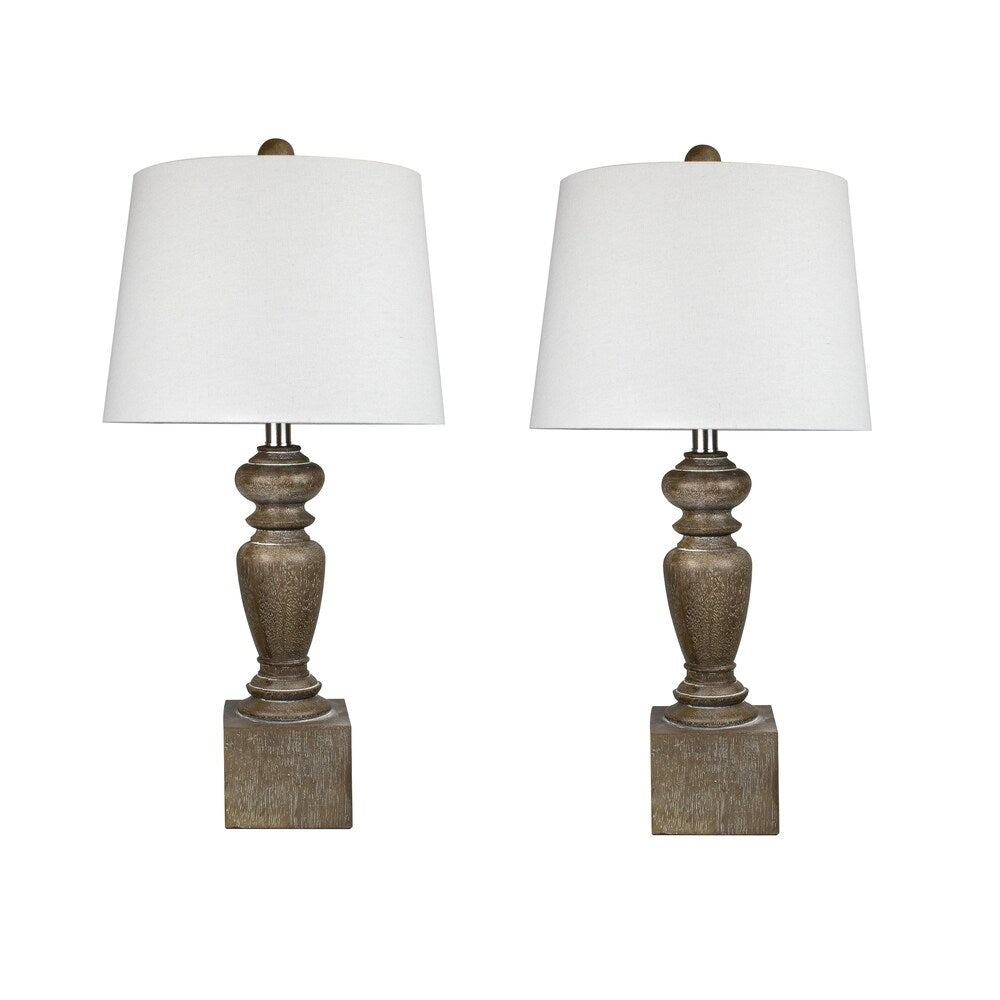 26.25" Acid Burro Table Lamp Set of 2 W/ Brushed Nickel Finish