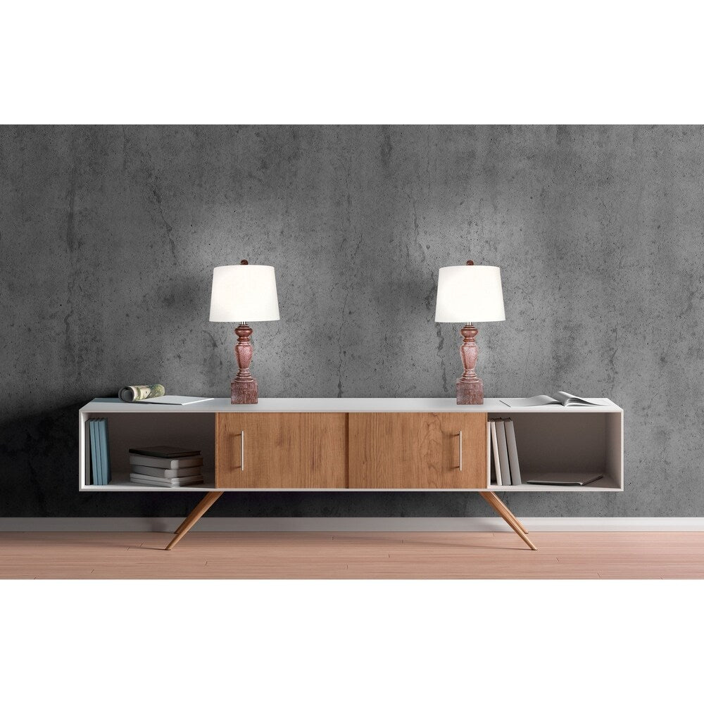 26.25" Acid Burro Table Lamp Set of 2 W/ Brushed Nickel Finish