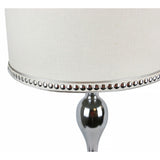 Copper Grove Kramatorsk Polished Chrome Table Lamps with Linen Drum Shades (Set of 2)