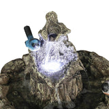 26.7in Tall Outdoor Concrete Bird Bath Fountain w/LED Light for Garden