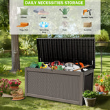 260 Gallons Waterproof Resin Large Deck Box for Outdoor Storage