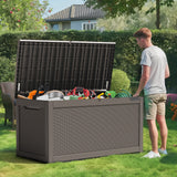 260 Gallons Waterproof Resin Large Deck Box for Outdoor Storage