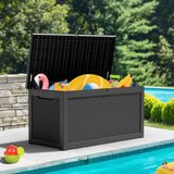 260 Gallons Waterproof Resin Large Deck Box for Outdoor Storage