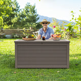 260 Gallons Waterproof Resin Large Deck Box for Outdoor Storage