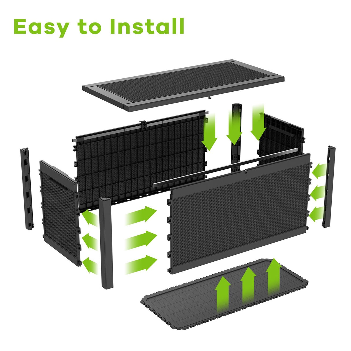 260 Gallons Waterproof Resin Large Deck Box for Outdoor Storage