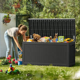 260 Gallons Waterproof Resin Large Deck Box for Outdoor Storage