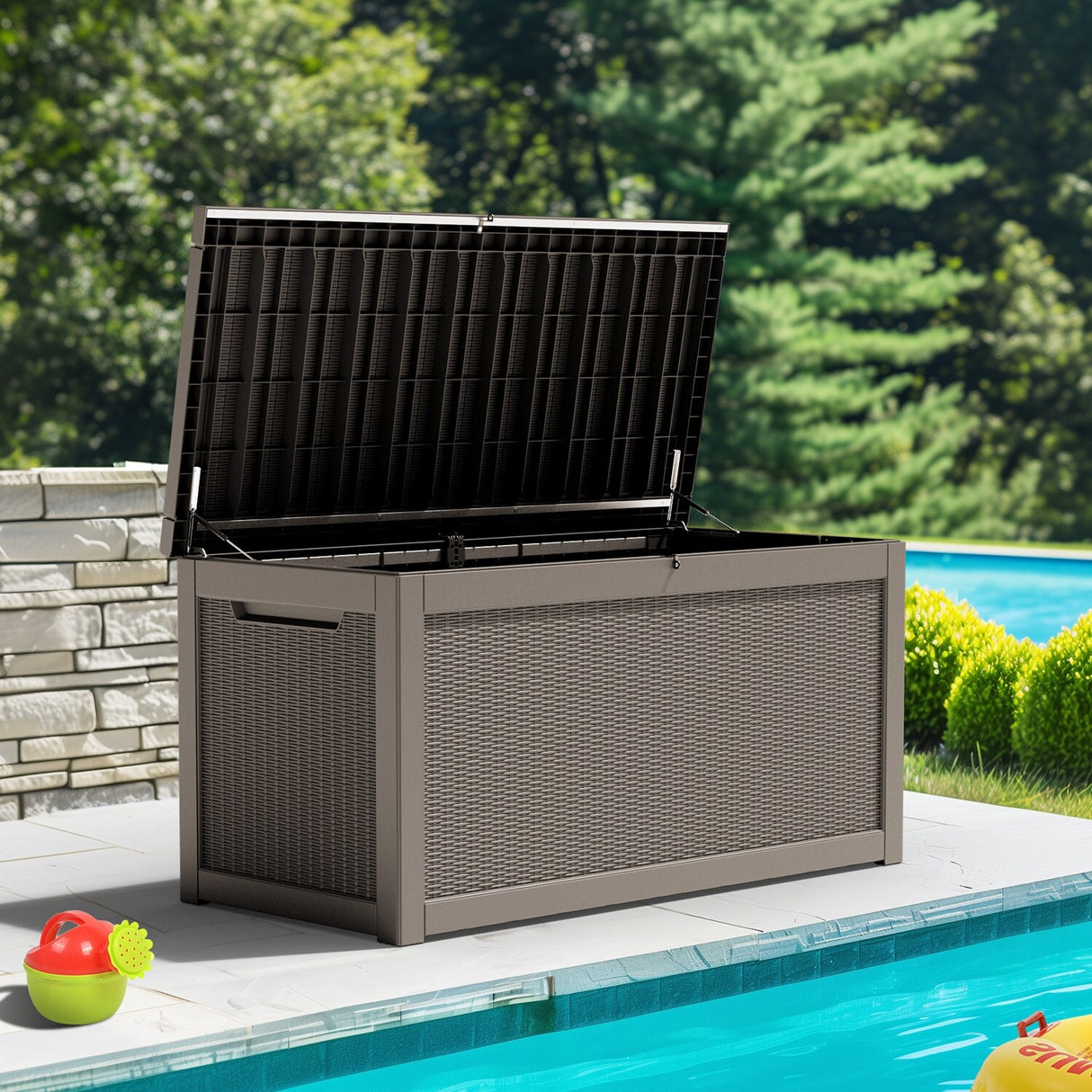 260 Gallons Waterproof Resin Large Deck Box for Outdoor Storage