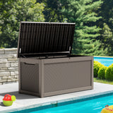 260 Gallons Waterproof Resin Large Deck Box for Outdoor Storage