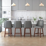 Mixoy 360° Swivel Counter Height Bar Stool,Counter Height Chair with Leather Padded Seat,Upholstered Chairs for Restaurant