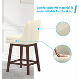 Mixoy 360° Swivel Counter Height Bar Stool,Counter Height Chair with Leather Padded Seat,Upholstered Chairs for Restaurant
