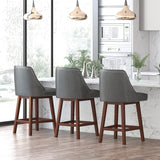 Mixoy 360° Swivel Counter Height Bar Stool,Counter Height Chair with Leather Padded Seat,Upholstered Chairs for Restaurant
