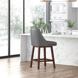 Mixoy 360° Swivel Counter Height Bar Stool,Counter Height Chair with Leather Padded Seat,Upholstered Chairs for Restaurant