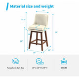 Mixoy 360° Swivel Counter Height Bar Stool,Counter Height Chair with Leather Padded Seat,Upholstered Chairs for Restaurant
