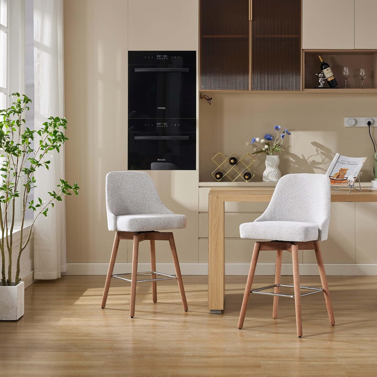 26" Counter Height Swivel Barstool Set of 2