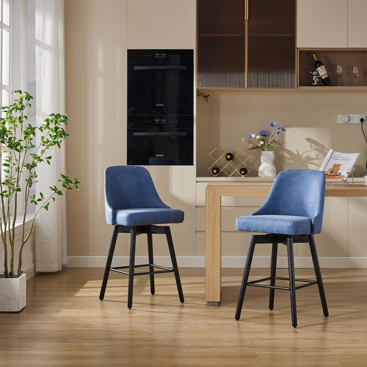 26" Counter Height Swivel Barstool Set of 2
