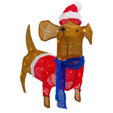 26" LED Lighted Dachshund Dog Outdoor Christmas Decoration