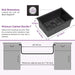 26'' Stainless Steel Single Bowl Black Kitchen Undermount Sink