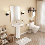 26'' Tall Pedestal Bathroom Sink with Overflow
