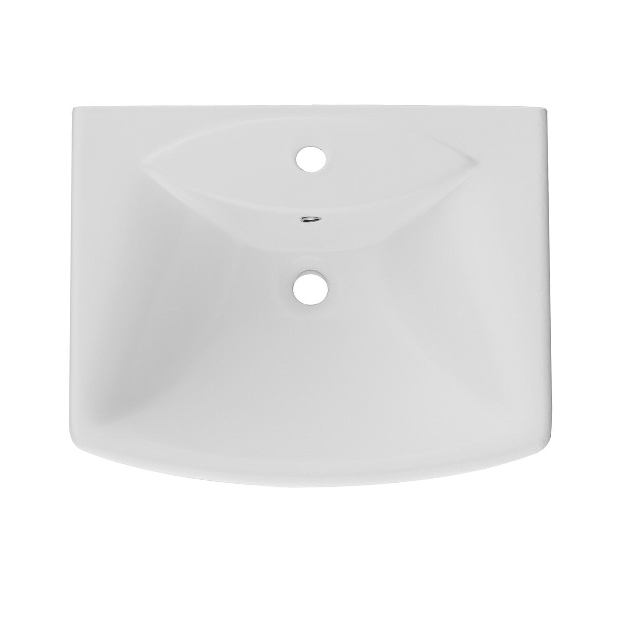 26'' Tall White Ceramic Rectangular Pedestal Bathroom Sink with Overflow