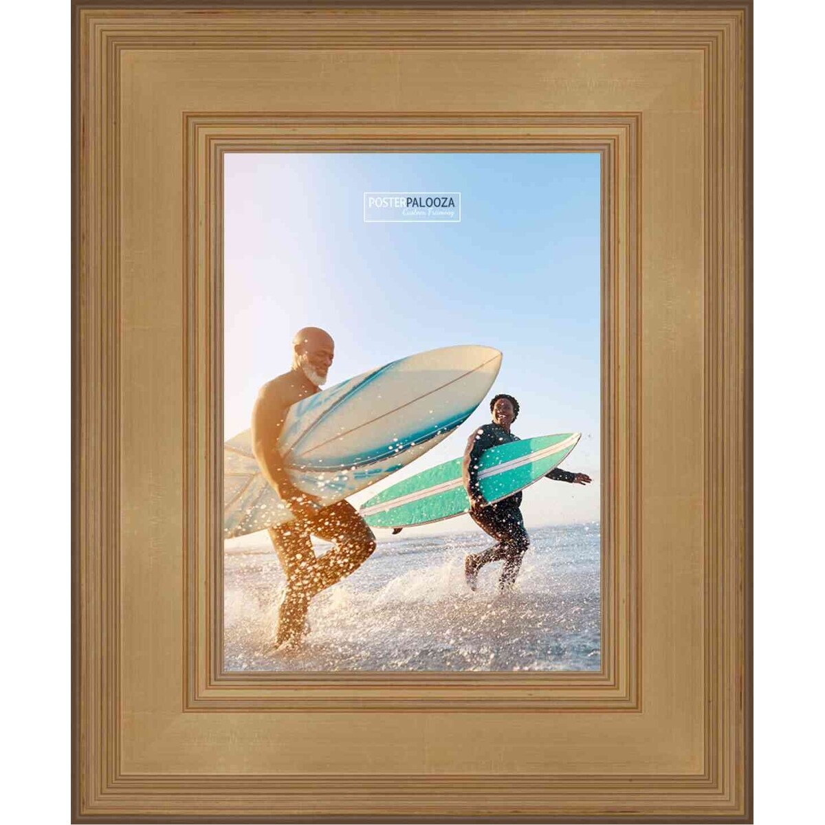 26x19 Traditional Gold Complete Wood Picture Frame with UV Acrylic, Foam Board Backing, & Hardware