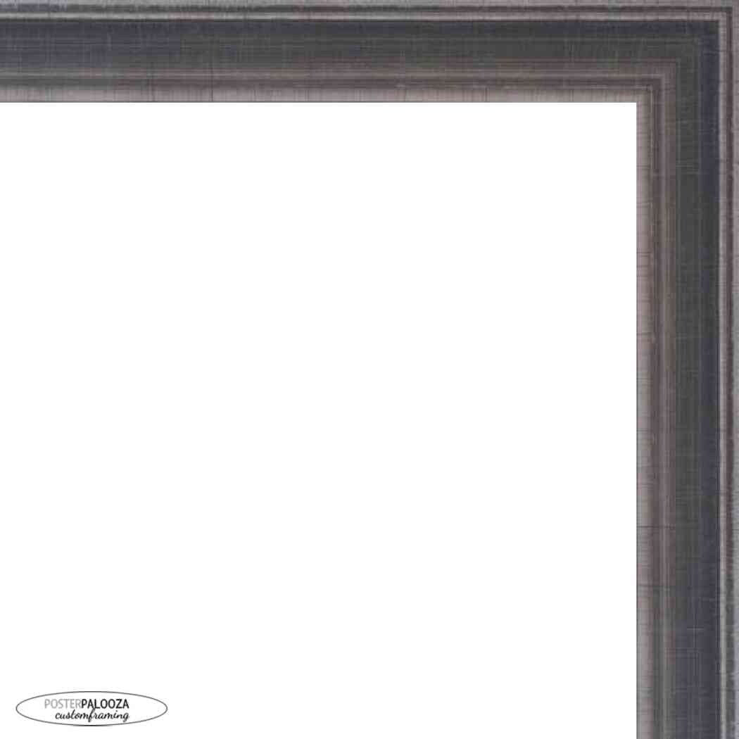 26x20 Contemporary Pewter Complete Wood Picture Frame with UV Acrylic, Foam Board Backing, & Hardware