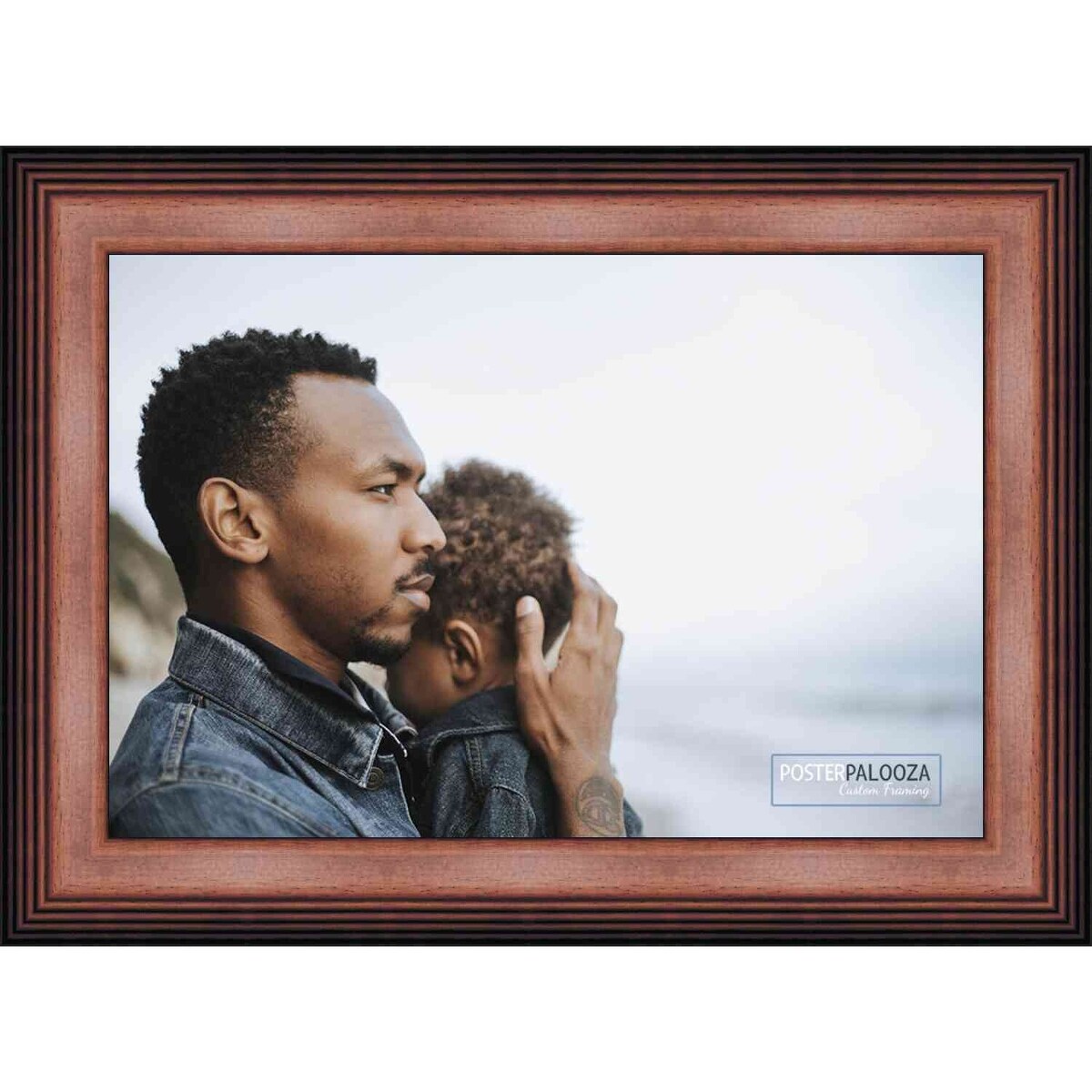 26x20 Contemporary Walnut Complete Wood Picture Frame with UV Acrylic, Foam Board Backing, & Hardware