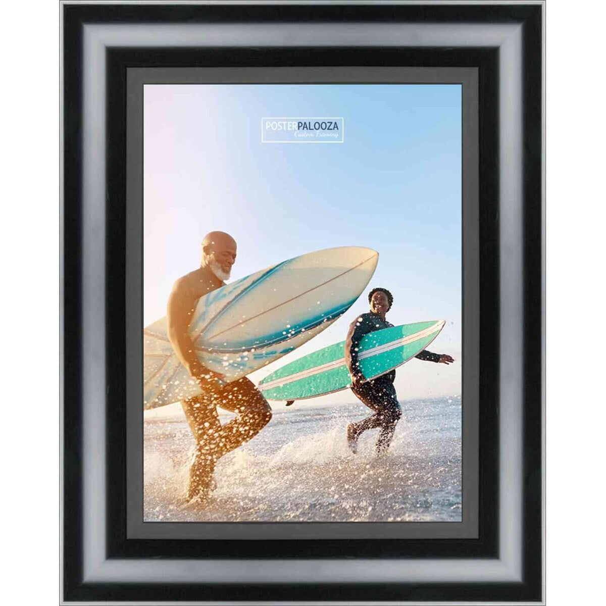 26x24 Lacquer Black Complete Wood Picture Frame with UV Acrylic, Foam Board Backing, & Hardware