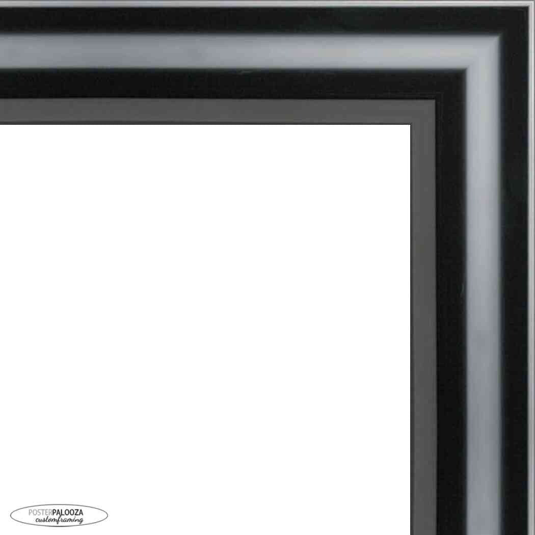26x24 Lacquer Black Complete Wood Picture Frame with UV Acrylic, Foam Board Backing, & Hardware