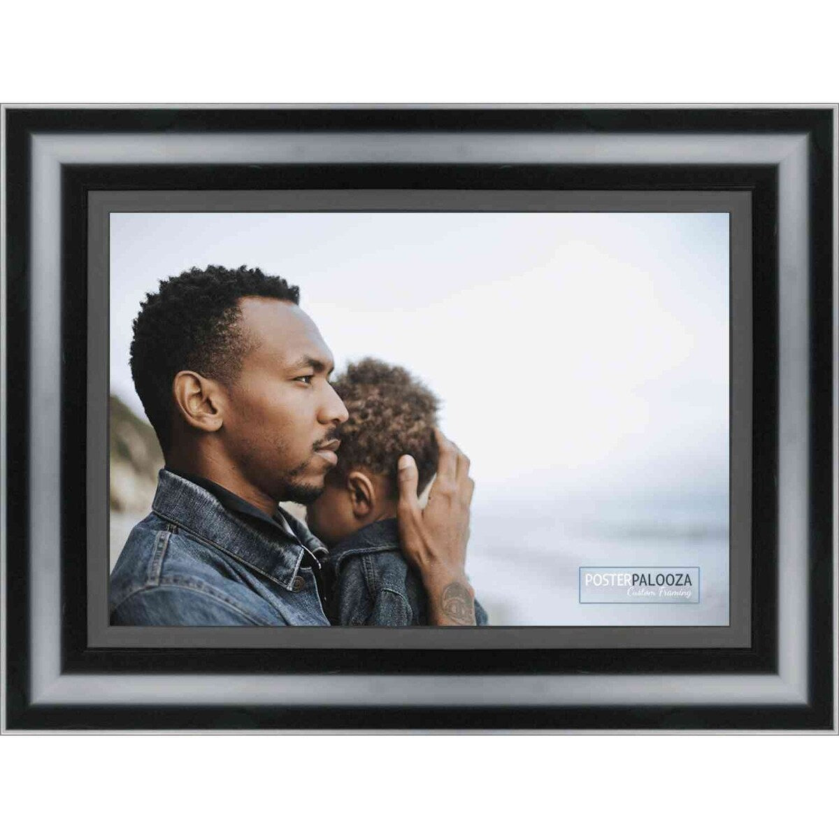 26x24 Lacquer Black Complete Wood Picture Frame with UV Acrylic, Foam Board Backing, & Hardware