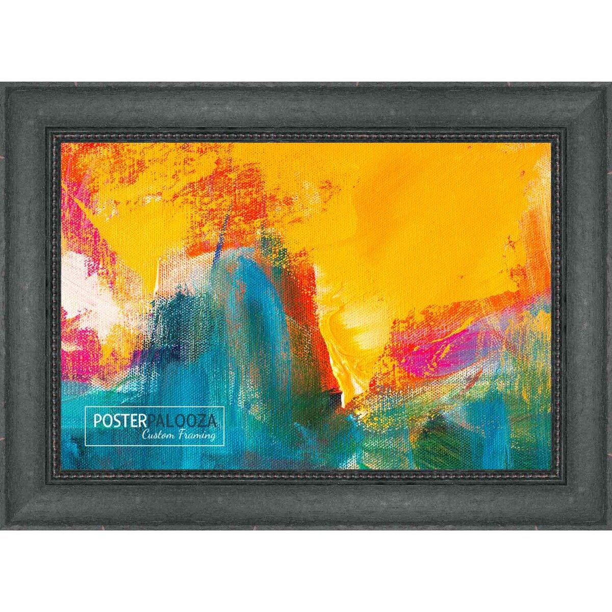 26x34 Distressed/Aged Black Complete Wood Picture Frame with UV Acrylic, Foam Board Backing, & Hardware