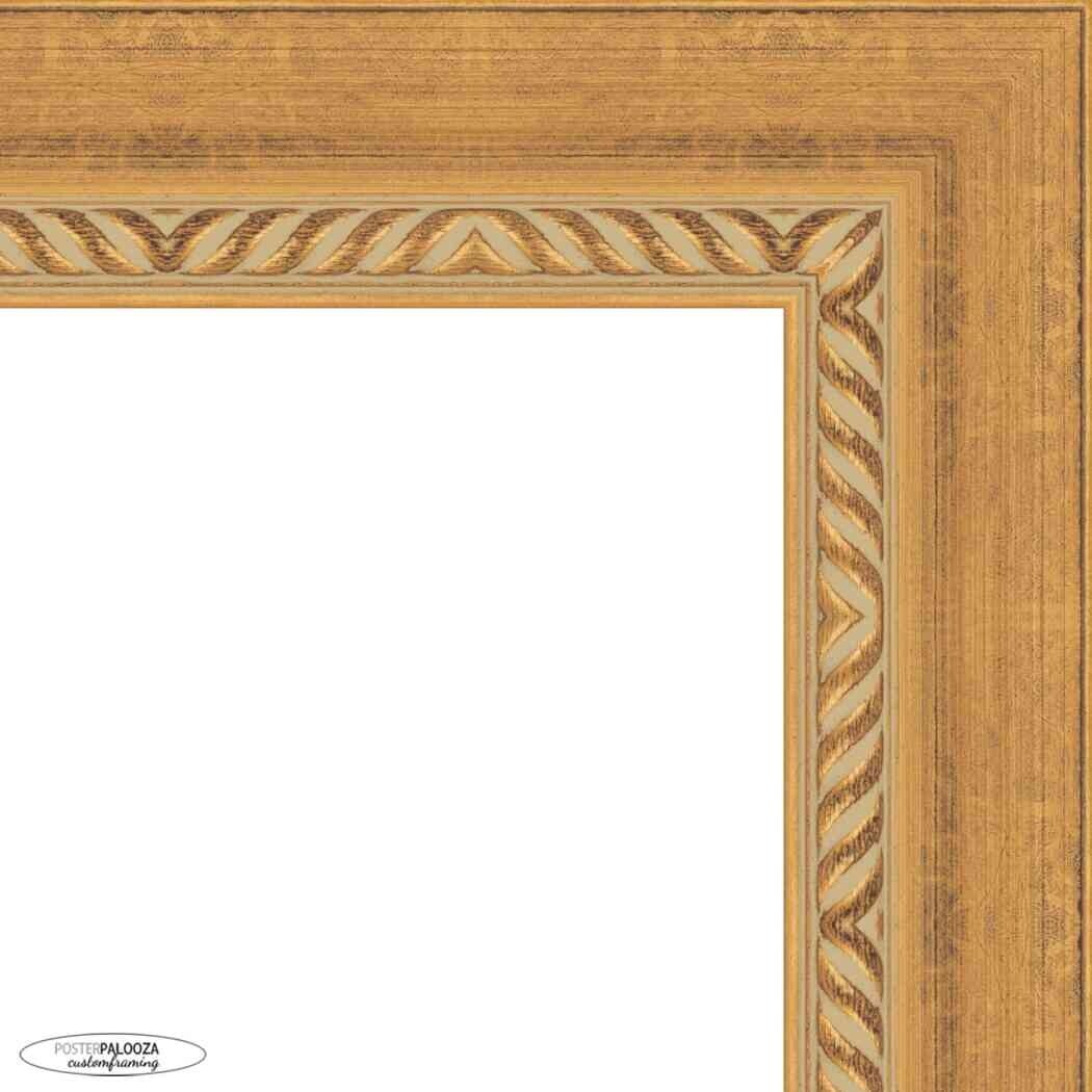 26x34 Traditional Gold Complete Wood Picture Frame with UV Acrylic, Foam Board Backing, & Hardware
