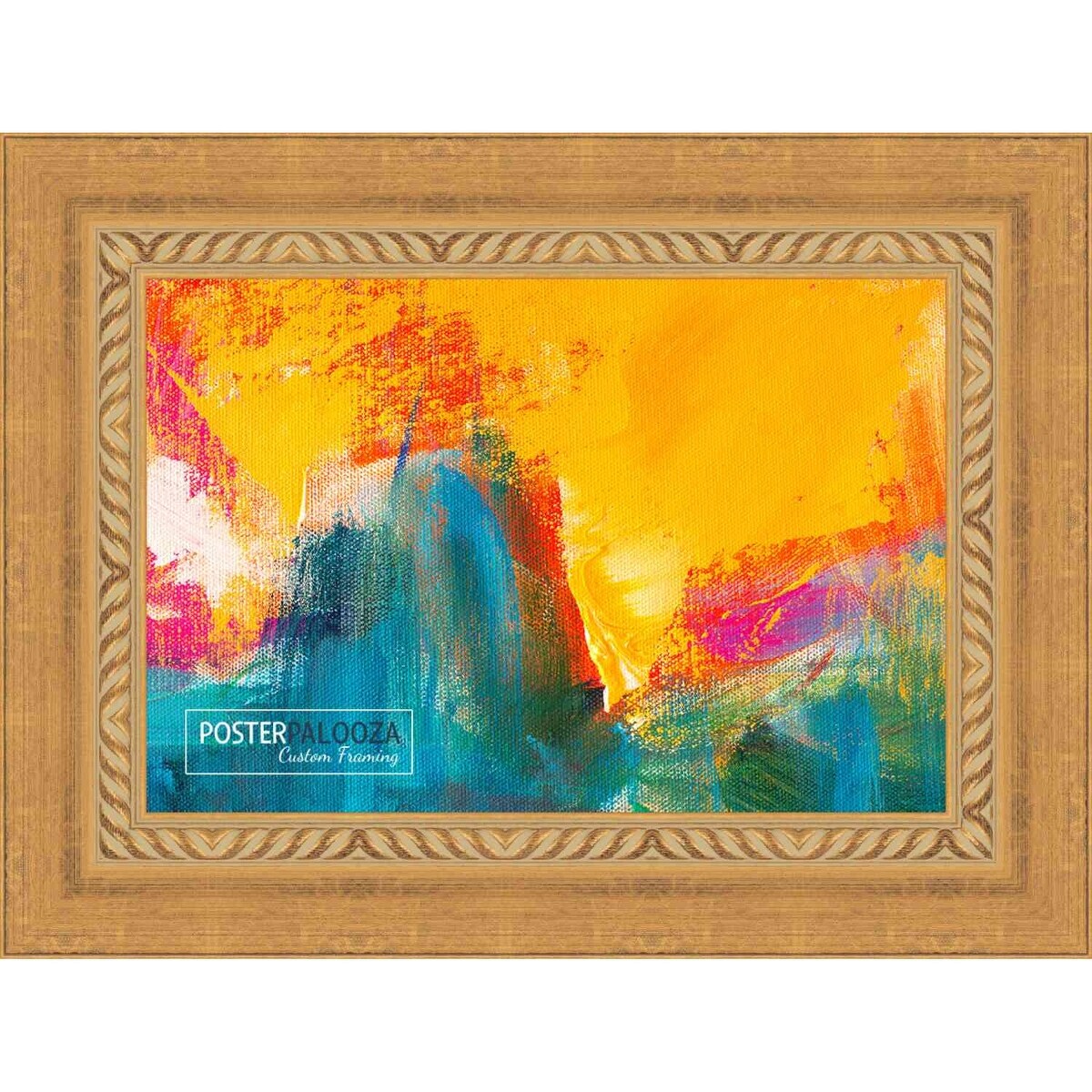 26x34 Traditional Gold Complete Wood Picture Frame with UV Acrylic, Foam Board Backing, & Hardware