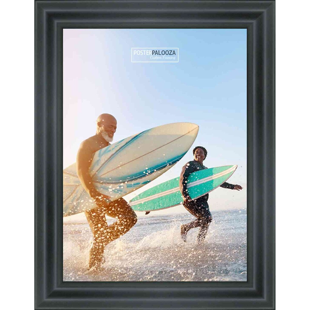 26x38 Contemporary Black Complete Wood Picture Frame with UV Acrylic, Foam Board Backing, & Hardware