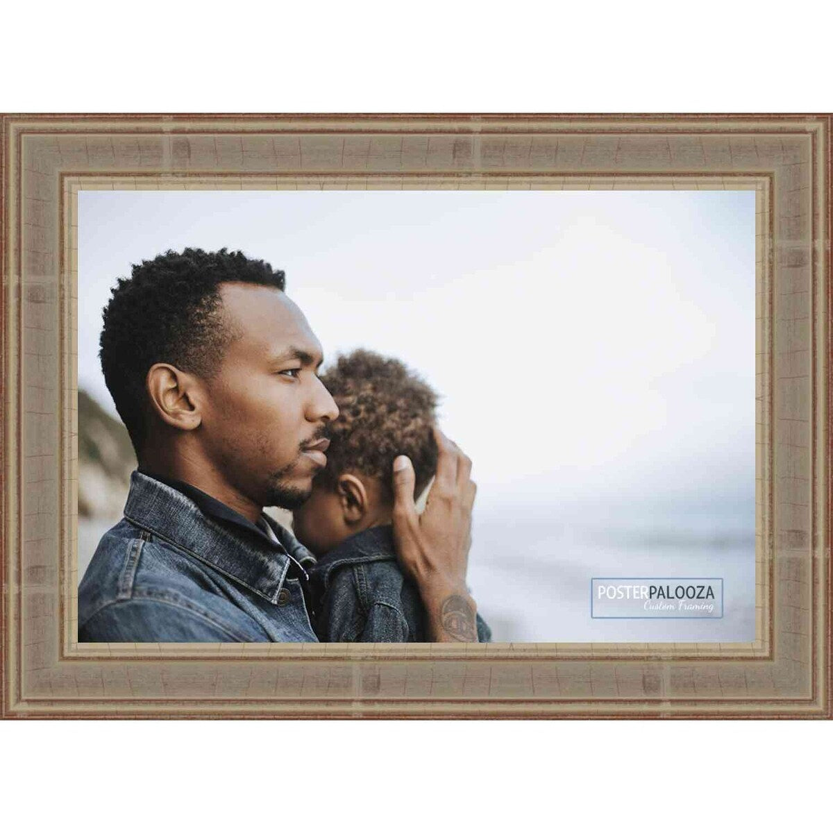 26x40 Traditional Silver Complete Wood Picture Frame with UV Acrylic, Foam Board Backing, & Hardware
