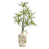 27" Cyperus Artificial Plant in Floral Pitcher