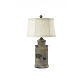 27 in. Brown Mountain Lodge Bedside Ceramic Table Lamp