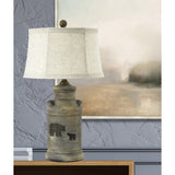27 in. Brown Mountain Lodge Bedside Ceramic Table Lamp