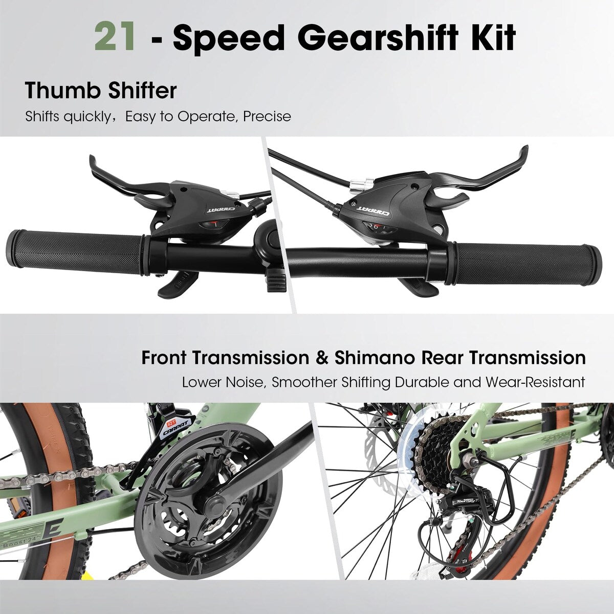 27.5 Inch Wheels,21-Speed Trail Commuter City Mountain Bike,Carbon steel Frame Disc Brakes Thumb Shifter Front Fork