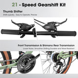 27.5 Inch Wheels,21-Speed Trail Commuter City Mountain Bike,Carbon steel Frame Disc Brakes Thumb Shifter Front Fork