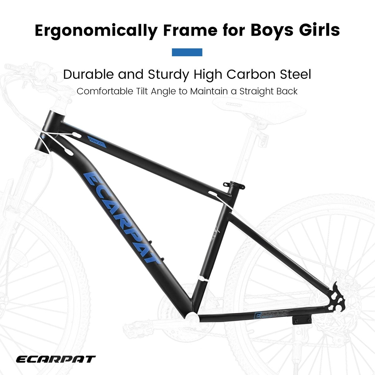 27.5 Inch Wheels,21-Speed Trail Commuter City Mountain Bike,Carbon steel Frame Disc Brakes Thumb Shifter Front Fork