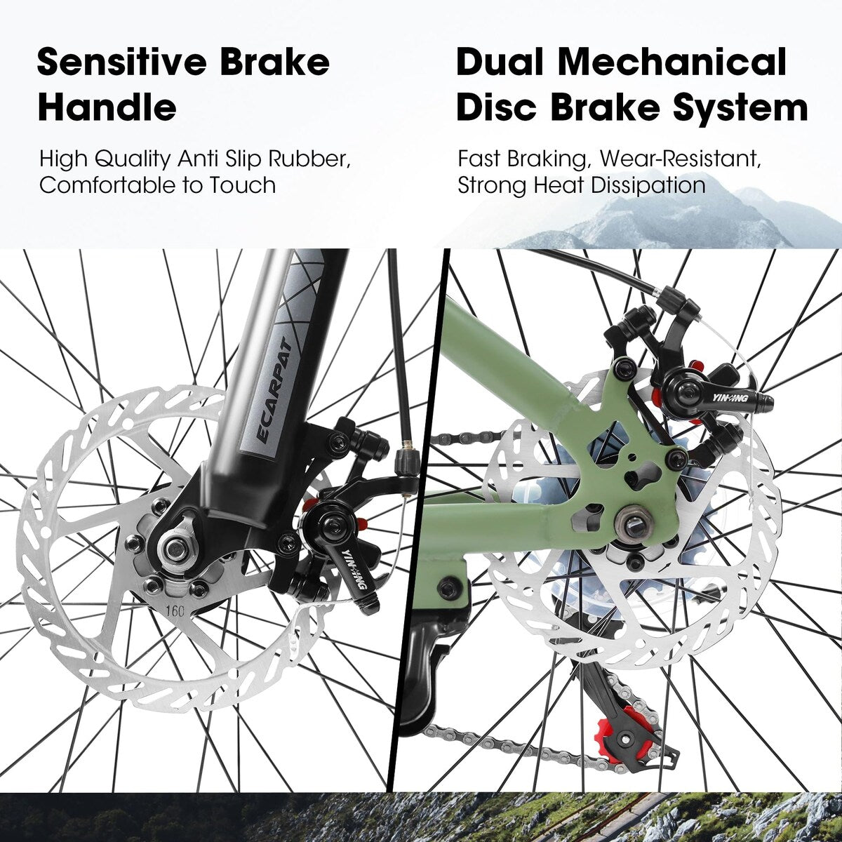 27.5 Inch Wheels,21-Speed Trail Commuter City Mountain Bike,Carbon steel Frame Disc Brakes Thumb Shifter Front Fork